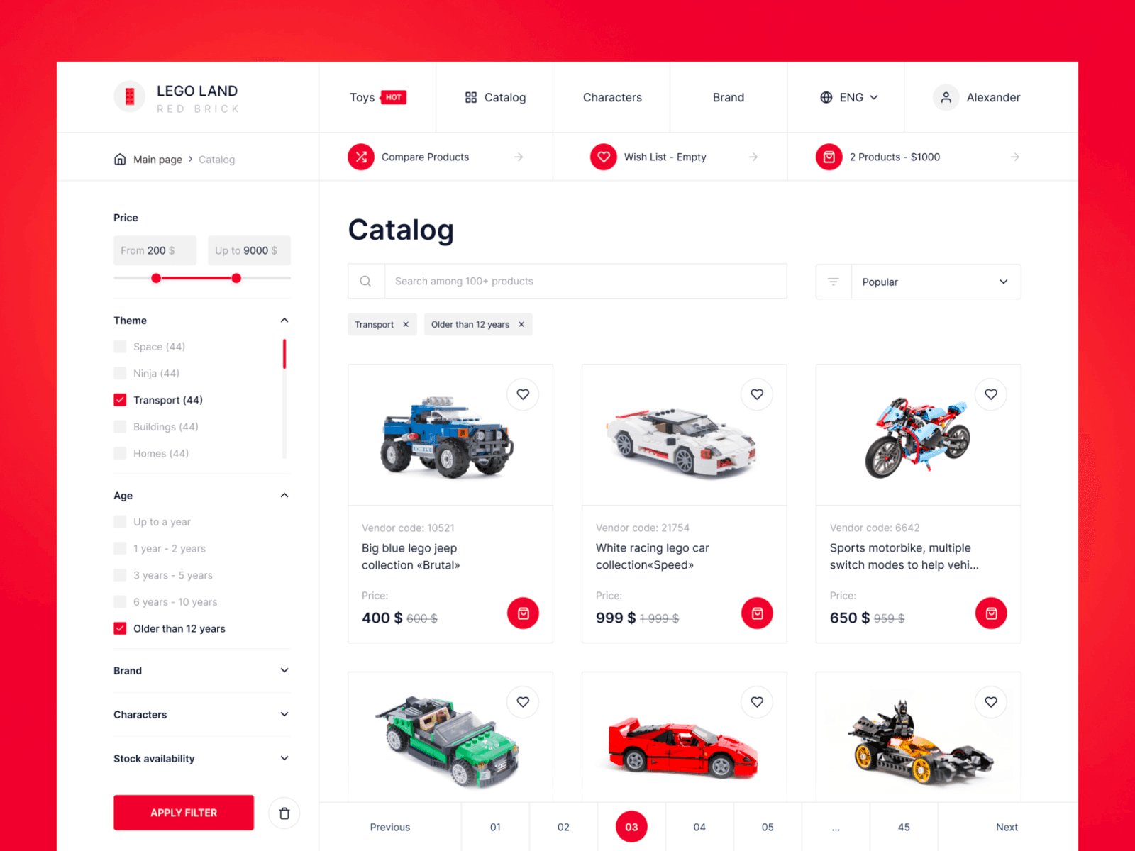 E-commerce screenshot
